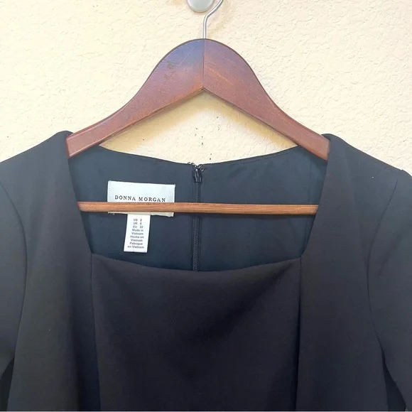 Donna Morgan Black Flutter Sleeve Sheath Dress B6/19 - Picture 8 of 16